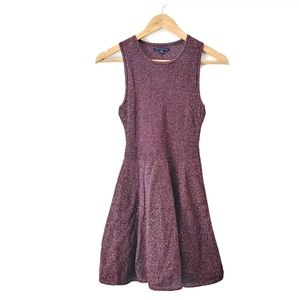 American Eagle Sleeveless Metallic Knit Fit & Flare Dress Sz XS